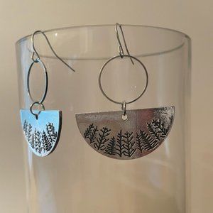 Antique botanical fan earrings